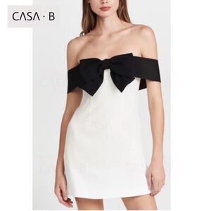 5⭐️CASA B| Isabella off shoulder strapless A line bow mini dress